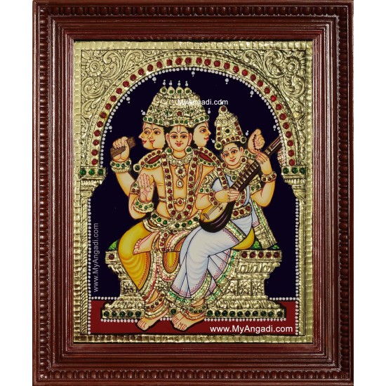 Brahma Saraswathi Tanjore Painting Brahma Saraswathi Tanjore Painting