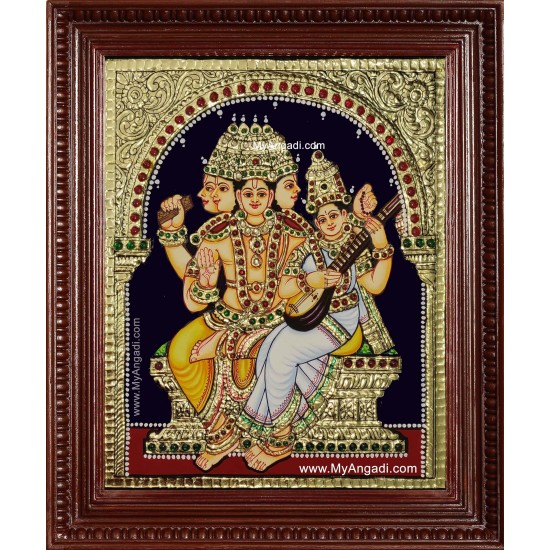 Brahma Saraswathi Tanjore Painting