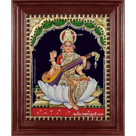 Kalaimagal Saraswathi Tanjore Painting