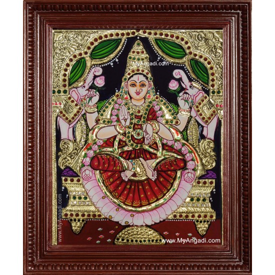 Gaja Lakshmi Tanjore Painting