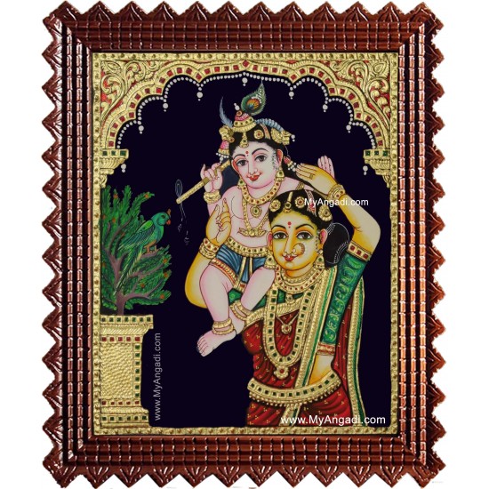 Yasodha Krishna Tanjore Painting Yasodha Krishna Tanjore Painting