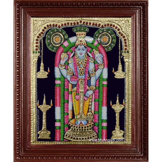 Lord Guruvayurappan Krishna Tanjore Painting