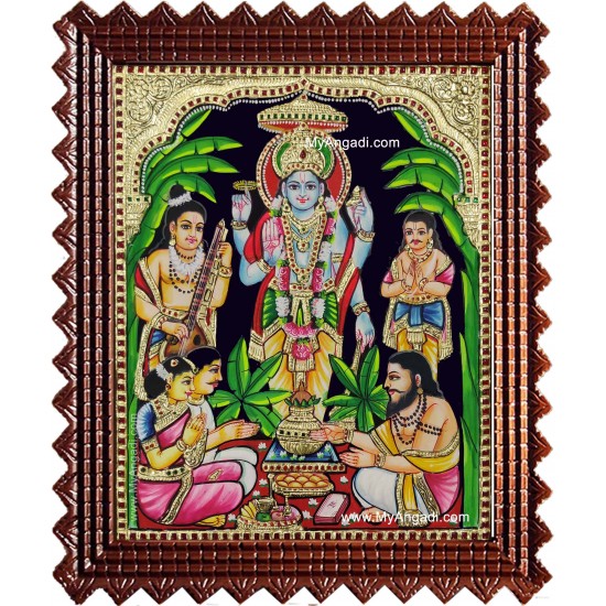 Sathya Narayana Swami Tanjore Painting Sathya Narayana Swami Tanjore Painting