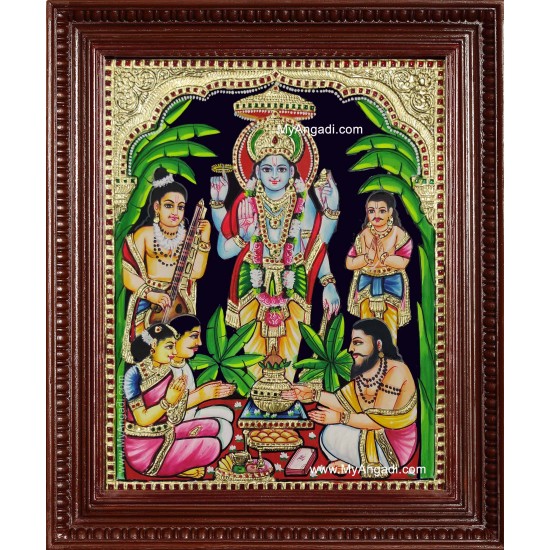 Sathya Narayana Swami Tanjore Painting Sathya Narayana Swami Tanjore Painting