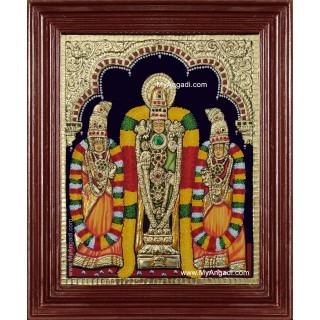 Venkateswara Perumal Sri Devi Bhu Devi Tanjore Painting