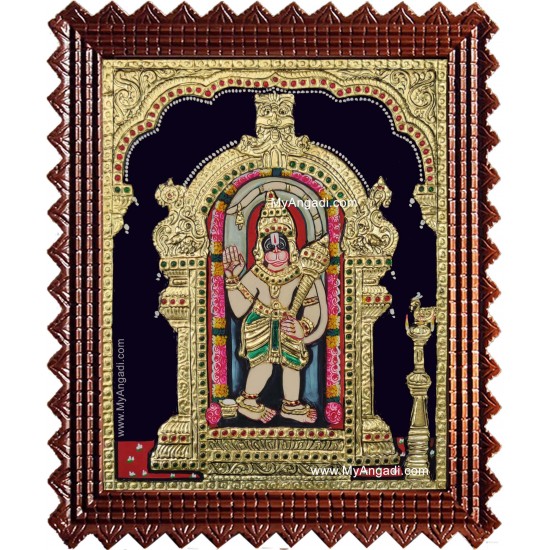Shree Ashtamsa Varadha Anjaneyar Tanjore Painting Shree Ashtamsa Varadha Anjaneyar Tanjore Painting