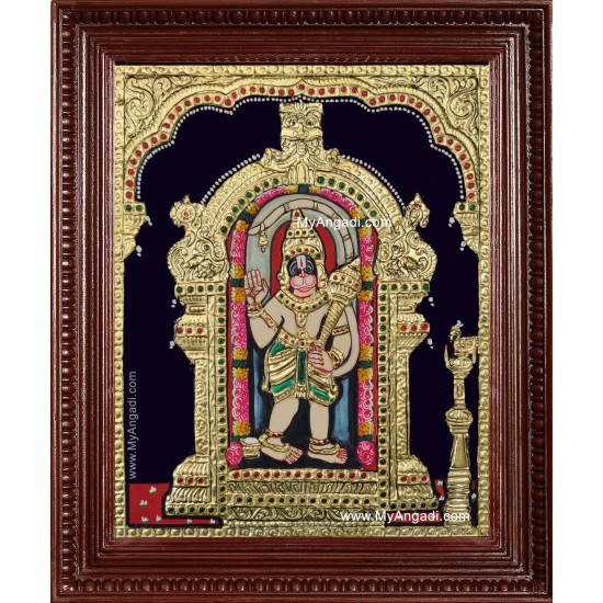 Shree Ashtamsa Varadha Anjaneyar Tanjore Painting Shree Ashtamsa Varadha Anjaneyar Tanjore Painting