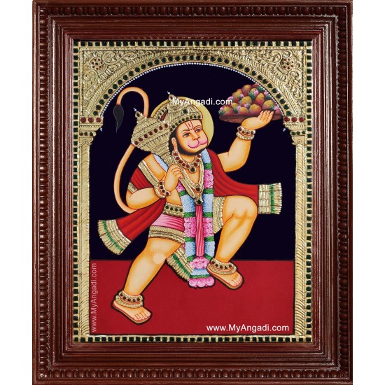 Hanuman With Sanjeevi Hills Tanjore Painting Hanuman With Sanjeevi Hills Tanjore Painting