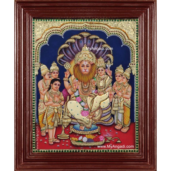 Lakshmi Narasimmar Prahaladhan Tanjore Painting