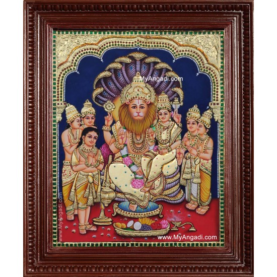 Lakshmi Narasimmar Prahaladhan Tanjore Painting