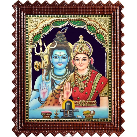 Shiva Parvathi Tanjore Painting