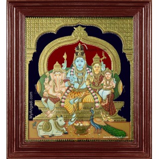 Shiva Family Tanjore Painting