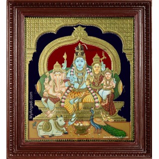 Shiva Family Tanjore Painting