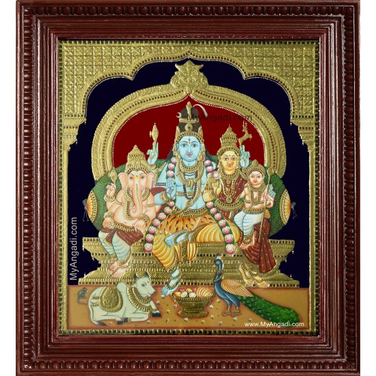 Shiva Family Tanjore Painting