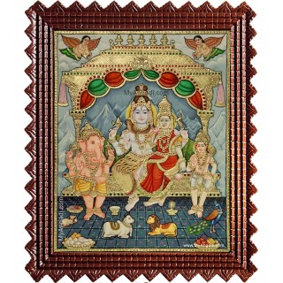 Shiva Kudumbam Tanjore Painting