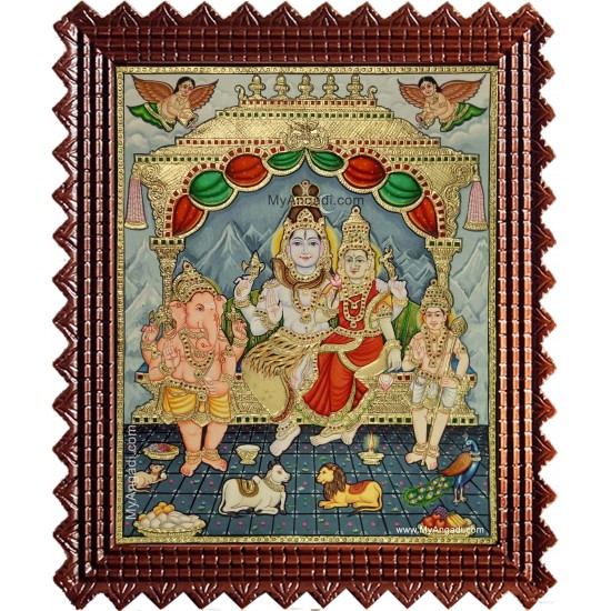 Shiva Kudumbam Tanjore Painting