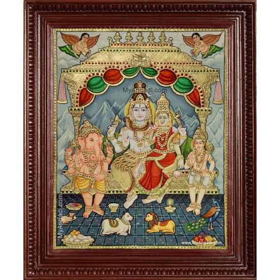 Shiva Kudumbam Tanjore Painting