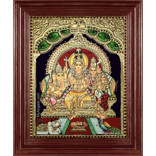 Siva Kudumbam Tanjore Painting