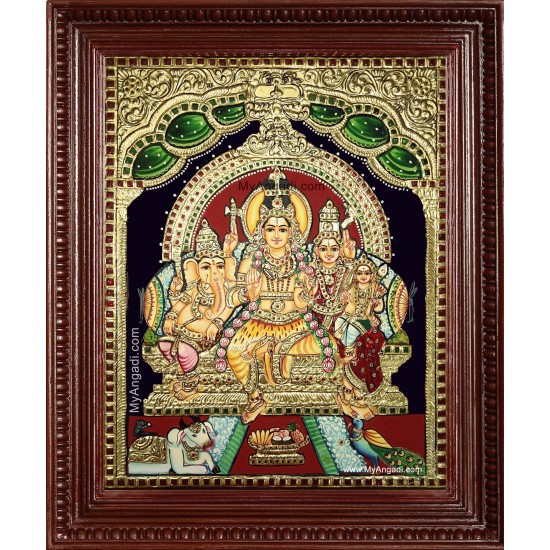 Siva Kudumbam Tanjore Painting Siva Kudumbam Tanjore Painting