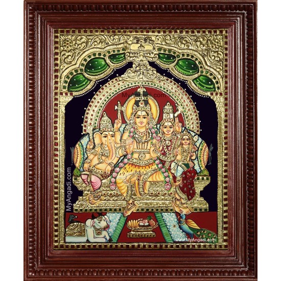 Siva Kudumbam Tanjore Painting