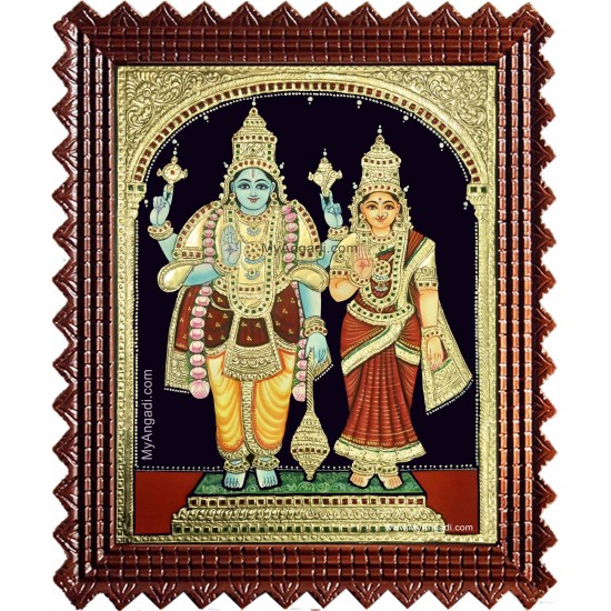 Vishnu Lakshmi Tanjore Painting Vishnu Lakshmi Tanjore Painting