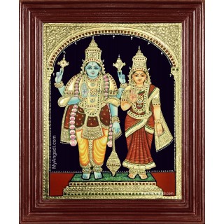 Vishnu Lakshmi Tanjore Painting
