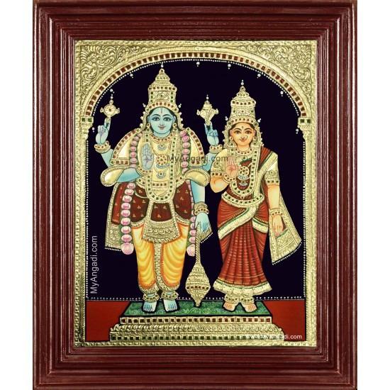 Vishnu Lakshmi Tanjore Painting Vishnu Lakshmi Tanjore Painting