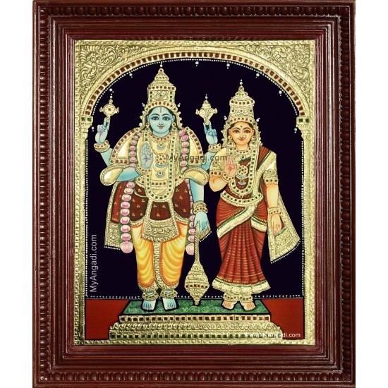 Vishnu Lakshmi Tanjore Painting