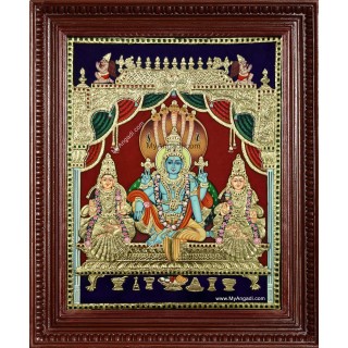 Narayanan Sri Devi Bhu Devi Tanjore Painting