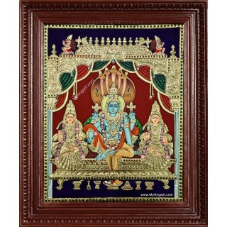 Narayanan Sri Devi Bhu Devi Tanjore Painting