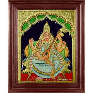 Saraswathi Devi Tanjore Painting