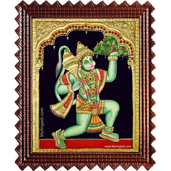 Anchaneya Sanjeevi Hills Tanjore Painting