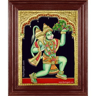 Anchaneya Sanjeevi Hills Tanjore Painting