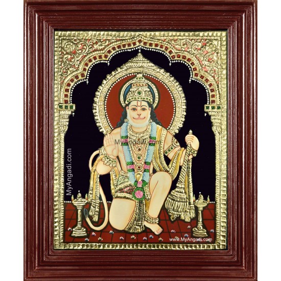 Lord Anchaneya Tanjore Painting Lord Anchaneya Tanjore Painting