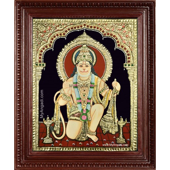 Lord Anchaneya Tanjore Painting Lord Anchaneya Tanjore Painting