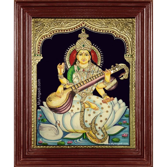 Kalaimagal Saraswathi Tanjore Painting