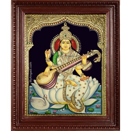 Kalaimagal Saraswathi Tanjore Painting Kalaimagal Saraswathi Tanjore Painting