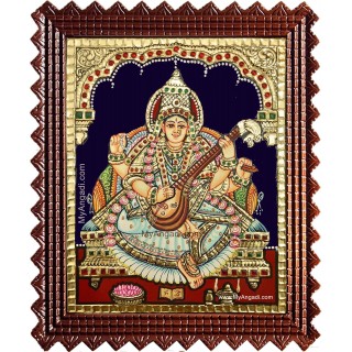 Saraswathi Devi Tanjore Painting