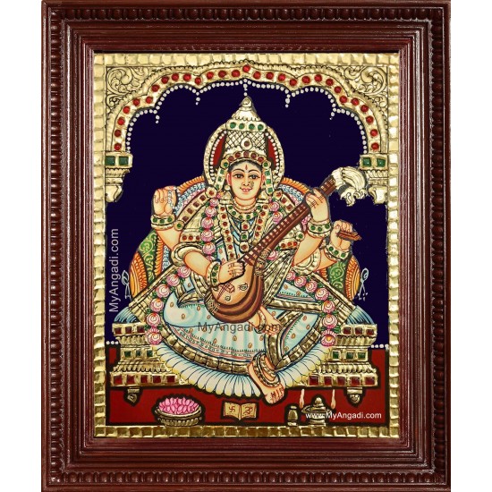 Saraswathi Devi Tanjore Painting