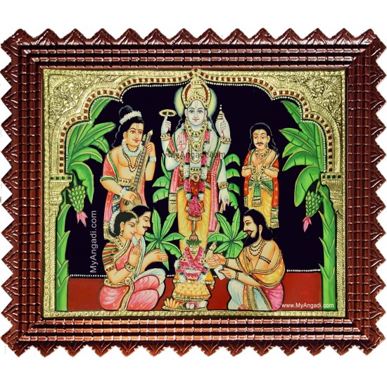 Sathyanarayana Swami Tanjore Painting Sathyanarayana Swami Tanjore Painting