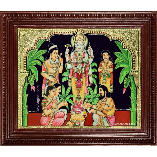 Sathyanarayana Swami Tanjore Painting Sathyanarayana Swami Tanjore Painting