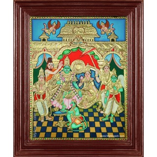 Shri Rama Pattabishekam Tanjore Painting