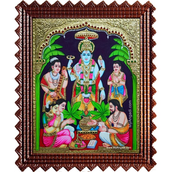 Sri Satyanarayana Swamy Tanjore Painting Sri Satyanarayana Swamy Tanjore Painting