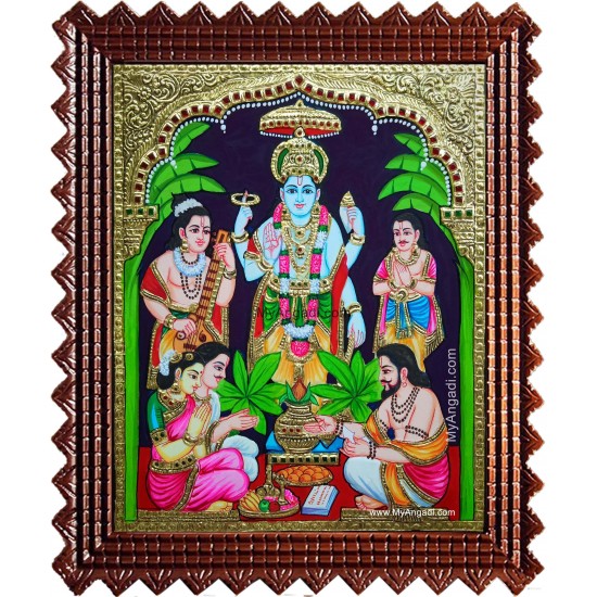 Sri Satyanarayana Swamy Tanjore Painting