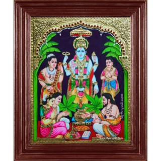 Sri Satyanarayana Swamy Tanjore Painting