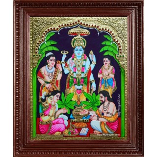 Sri Satyanarayana Swamy Tanjore Painting