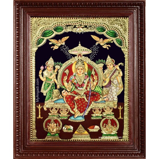 Sri Lalitha Tripura Sundarai Tanjore Painting Sri Lalitha Tripura Sundarai Tanjore Painting