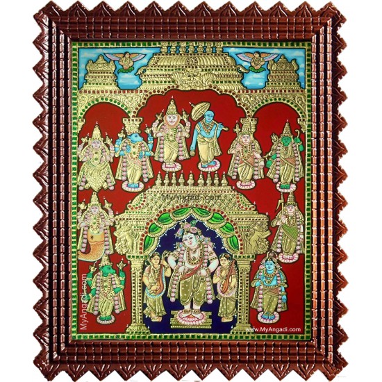 Krishna Dasavatharam Tanjore Painting Krishna Dasavatharam Tanjore Painting