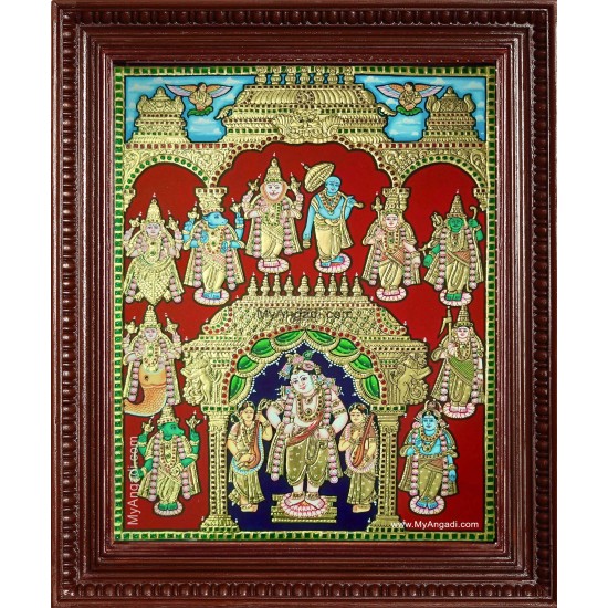 Krishna Dasavatharam Tanjore Painting Krishna Dasavatharam Tanjore Painting