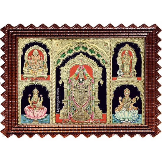 Balaji Ganesha Murugan Lakshmi Saraswathi Tanjore Painting